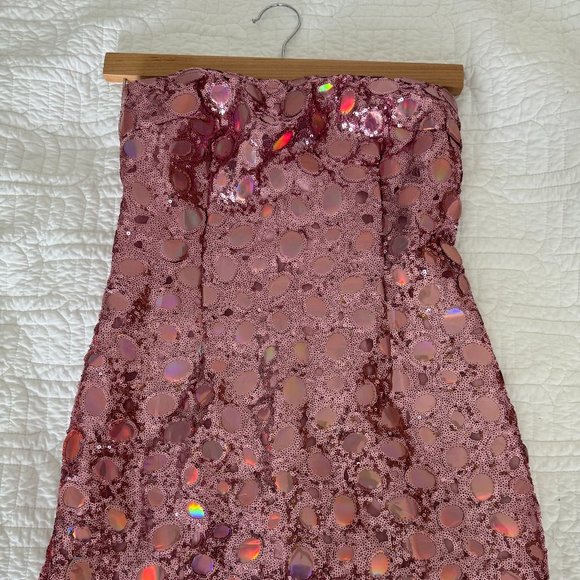 Kim Shui pink sequin strapless mini dress XS - Picture 2 of 7